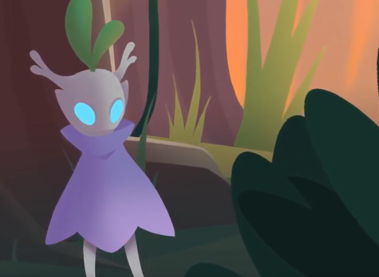 Screenshot from Darkwood depicing the main character in a forest clearing